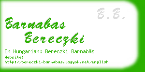barnabas bereczki business card