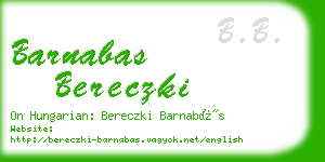 barnabas bereczki business card